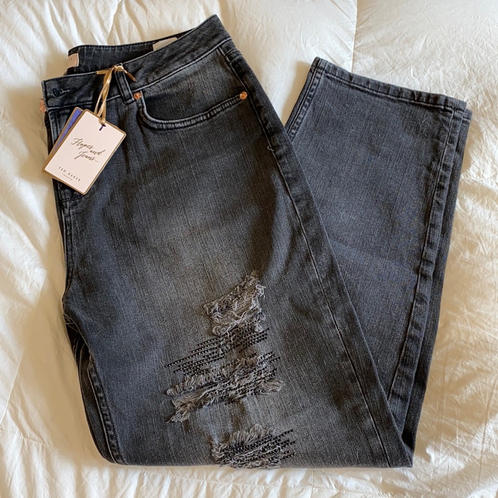 Ted Baker Black boyfriend jeans, size 30, NWT
